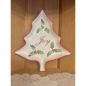 Vintage Ceramic Christmas Tree-Shaped Serving Dish Andrea by Sadek Joy